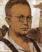 Grant Wood The Study of Self-Portrait painting